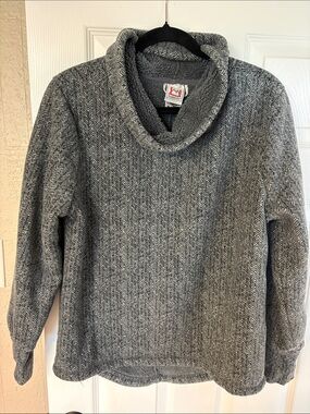 Avalanche Gray Herringbone Cowl Neck Sweater